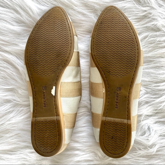 Sperry Top Sider Striped Canvas Point Toe Flats - Picture 9 of 9